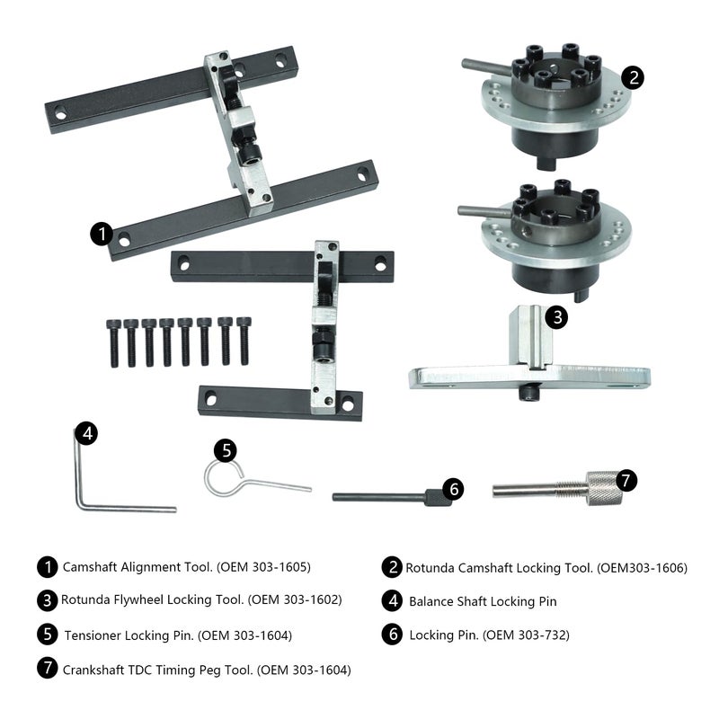 DPTOOL Belt Engine Timing Locking Setting Tools Set for Ford 1.0 ECOBOOST Lock Tool KIT SCTi 303-1605 303-1606 303-1604 303-1602 303-732 303-1054 - Image 2